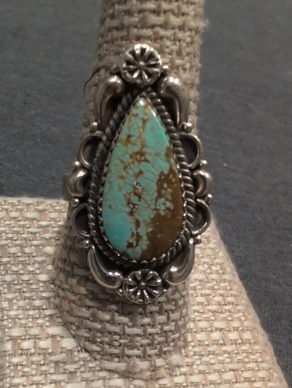 Mine 8 Turquoise Teardrop Statement Ring